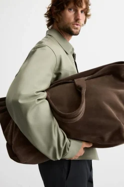 ZARA Malas / Mochilas^TOTE BAG EM PELE LIMITED EDITION Castanho