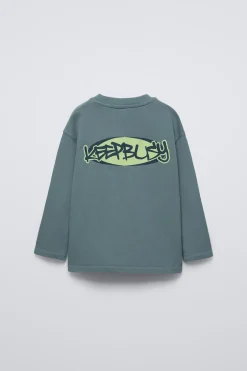 T-SHIRT ACID WASH ESTAMPADA-ZARA Fashion