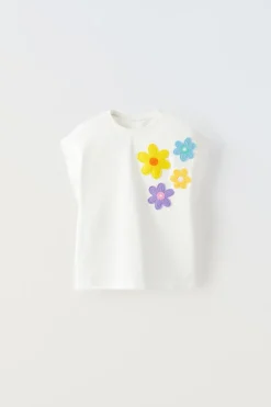 T-SHIRT APLIQUE FLORES-ZARA Shop