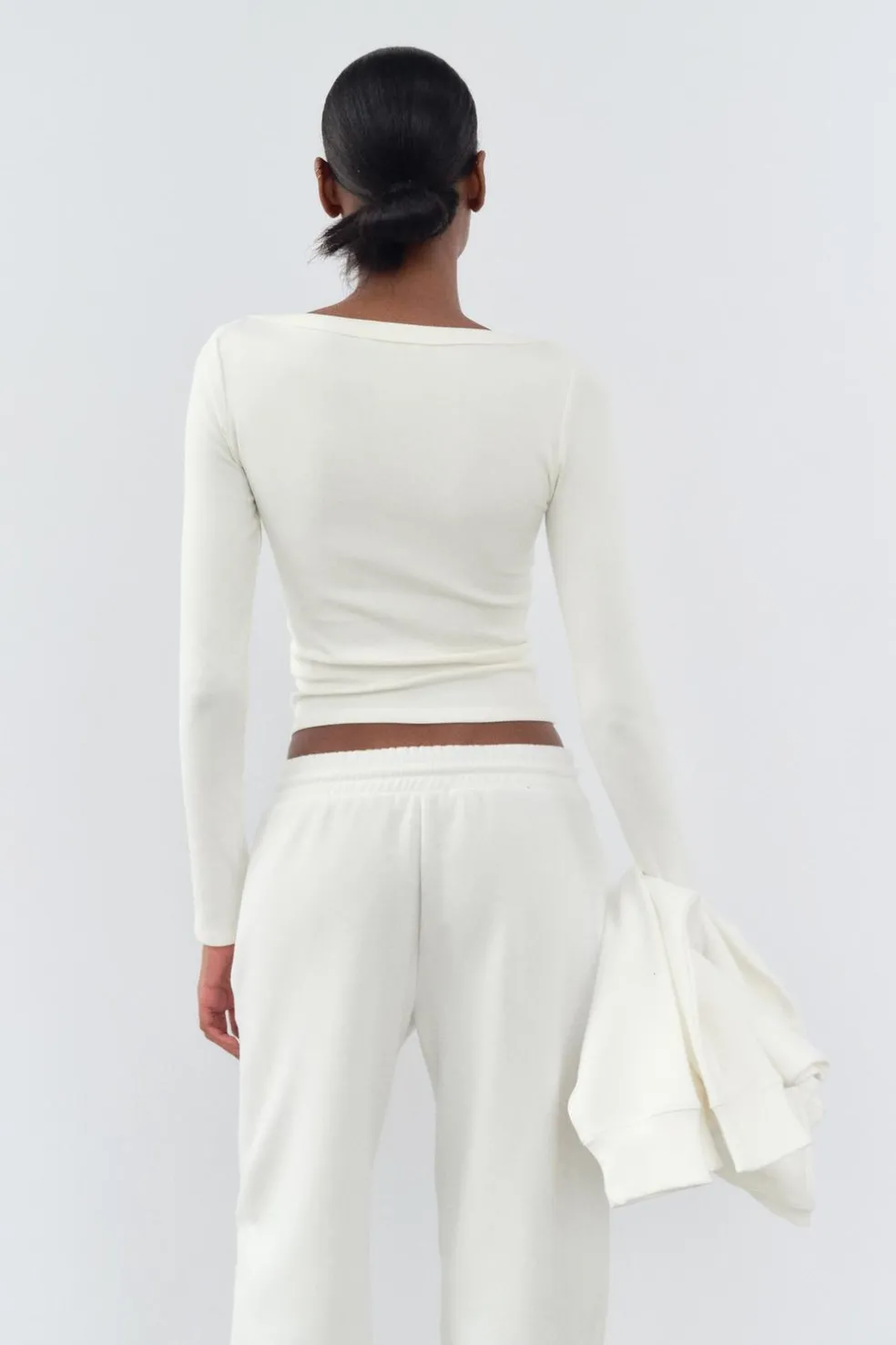 ZARA Winter Layersnew|T-Shirts^T-SHIRT BARCO RIB Branco-marfim