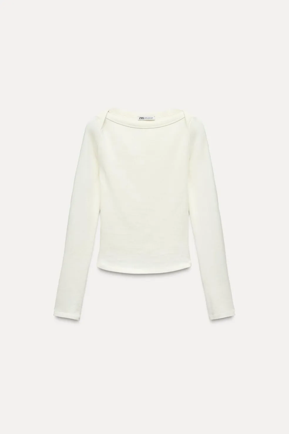ZARA Winter Layersnew|T-Shirts^T-SHIRT BARCO RIB Branco-marfim