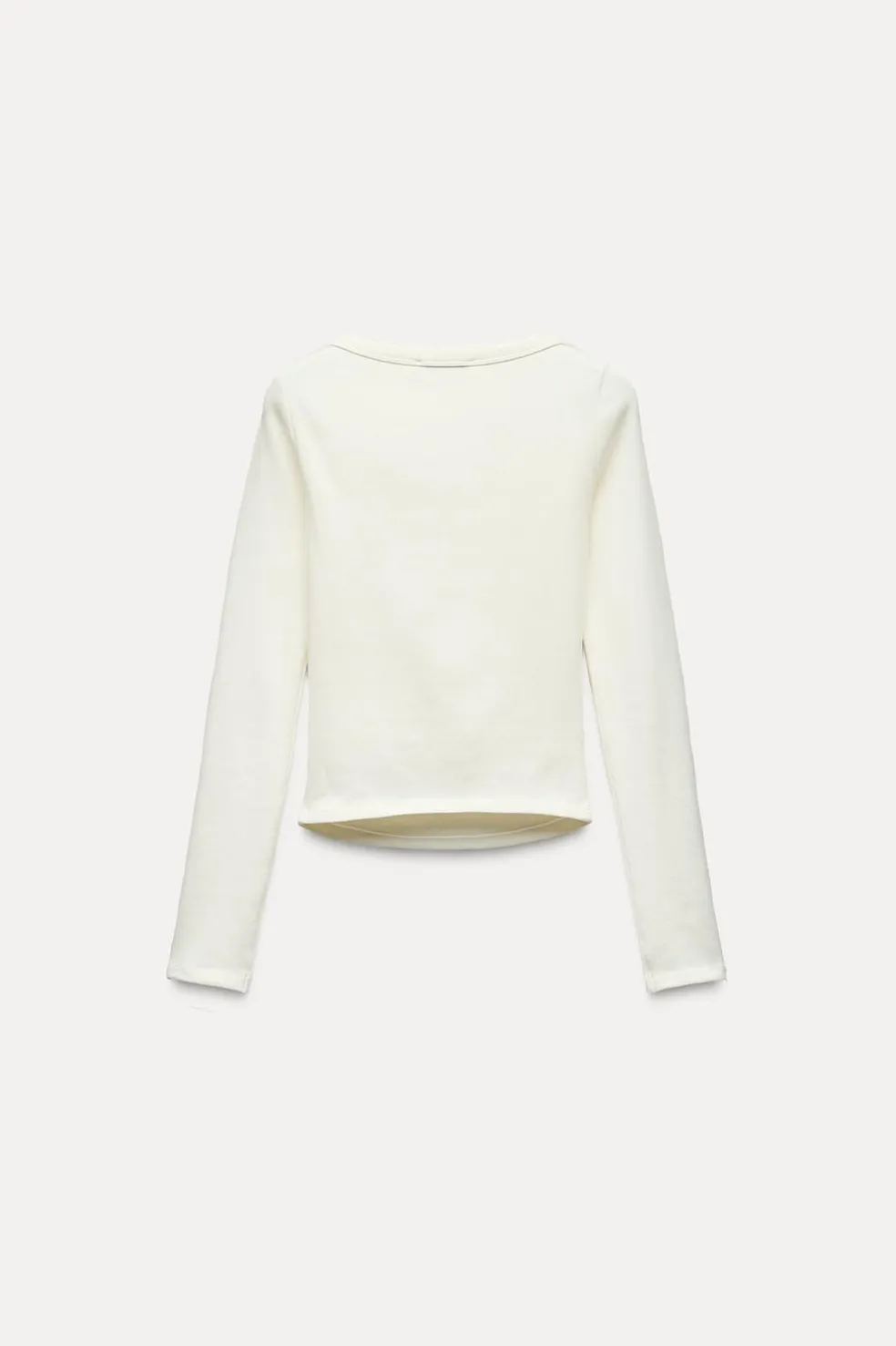 ZARA Winter Layersnew|T-Shirts^T-SHIRT BARCO RIB Branco-marfim
