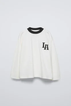 T-SHIRT BORDADO CONTRASTE-ZARA Best Sale