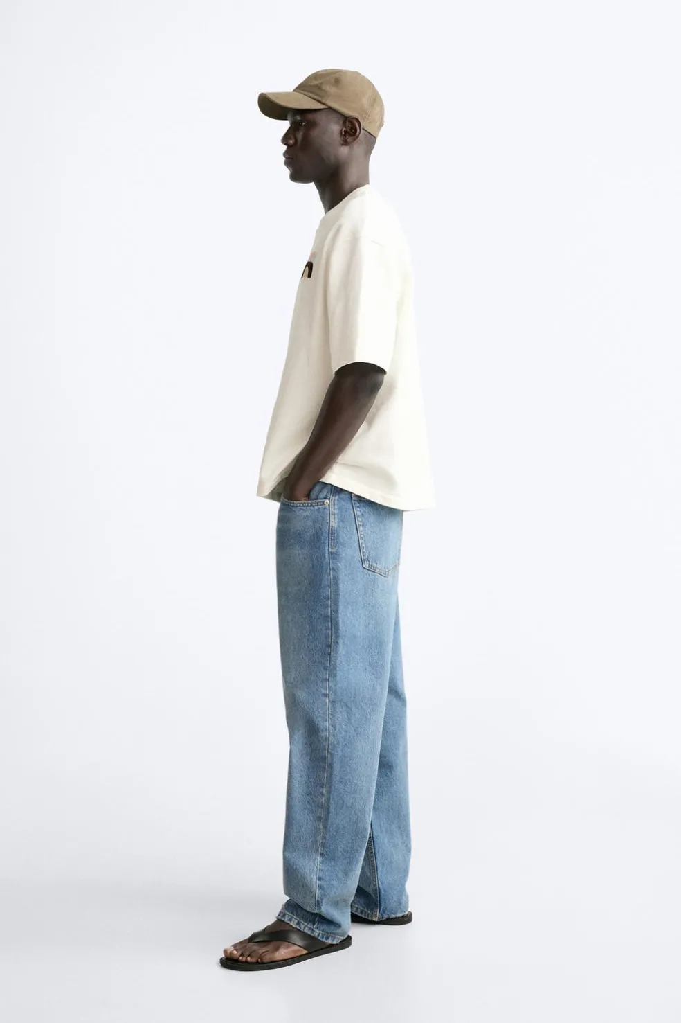 ZARA Sweatshirts|T-Shirts^T-SHIRT COM ESTAMPADOS EM CONTRASTE Branco-marfim
