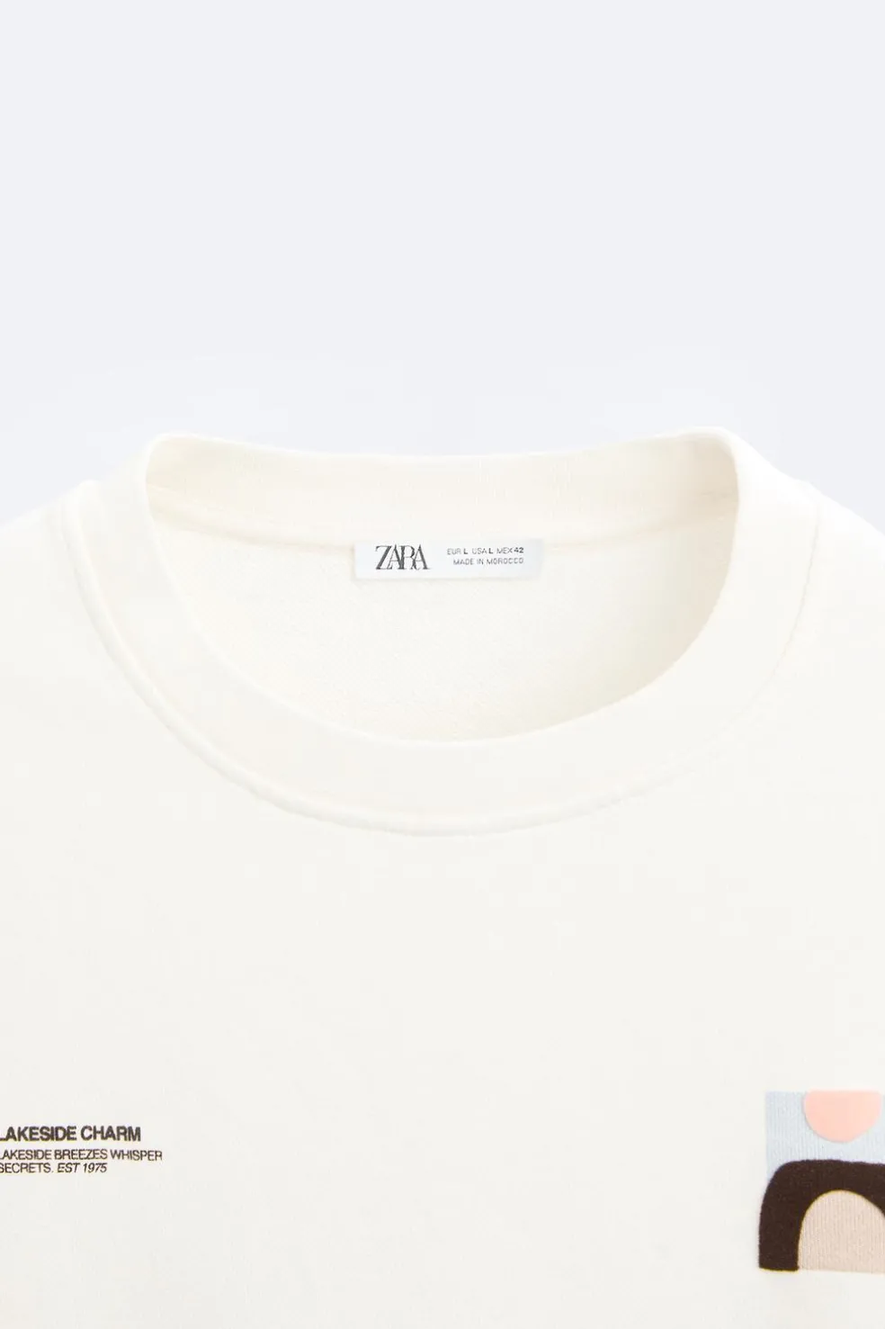ZARA Sweatshirts|T-Shirts^T-SHIRT COM ESTAMPADOS EM CONTRASTE Branco-marfim