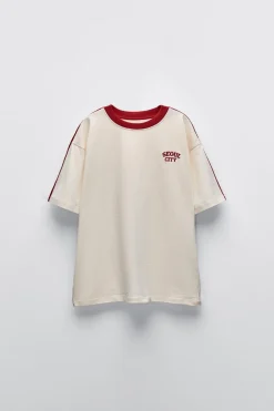 T-SHIRT COM LINHAS VIVAS-ZARA Outlet