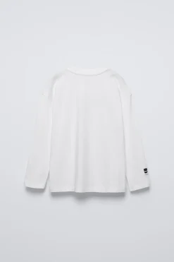 T-SHIRT COM MENSAGEM EM RELEVO-ZARA Cheap