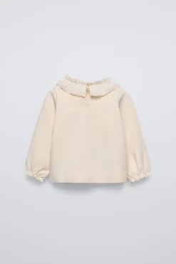 T-SHIRT GOLA BORDADO SUÍÇO-ZARA Cheap