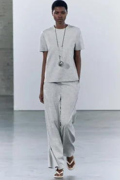 ZARA Sweatshirts / Joggers|T-Shirts^T-SHIRT HEAVY COTTON Cinzento-vigoré