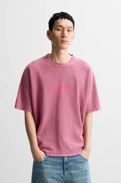 ZARA Camisola / Casacos|T-Shirts^T-SHIRT MALHA COM REMENDO Rosa