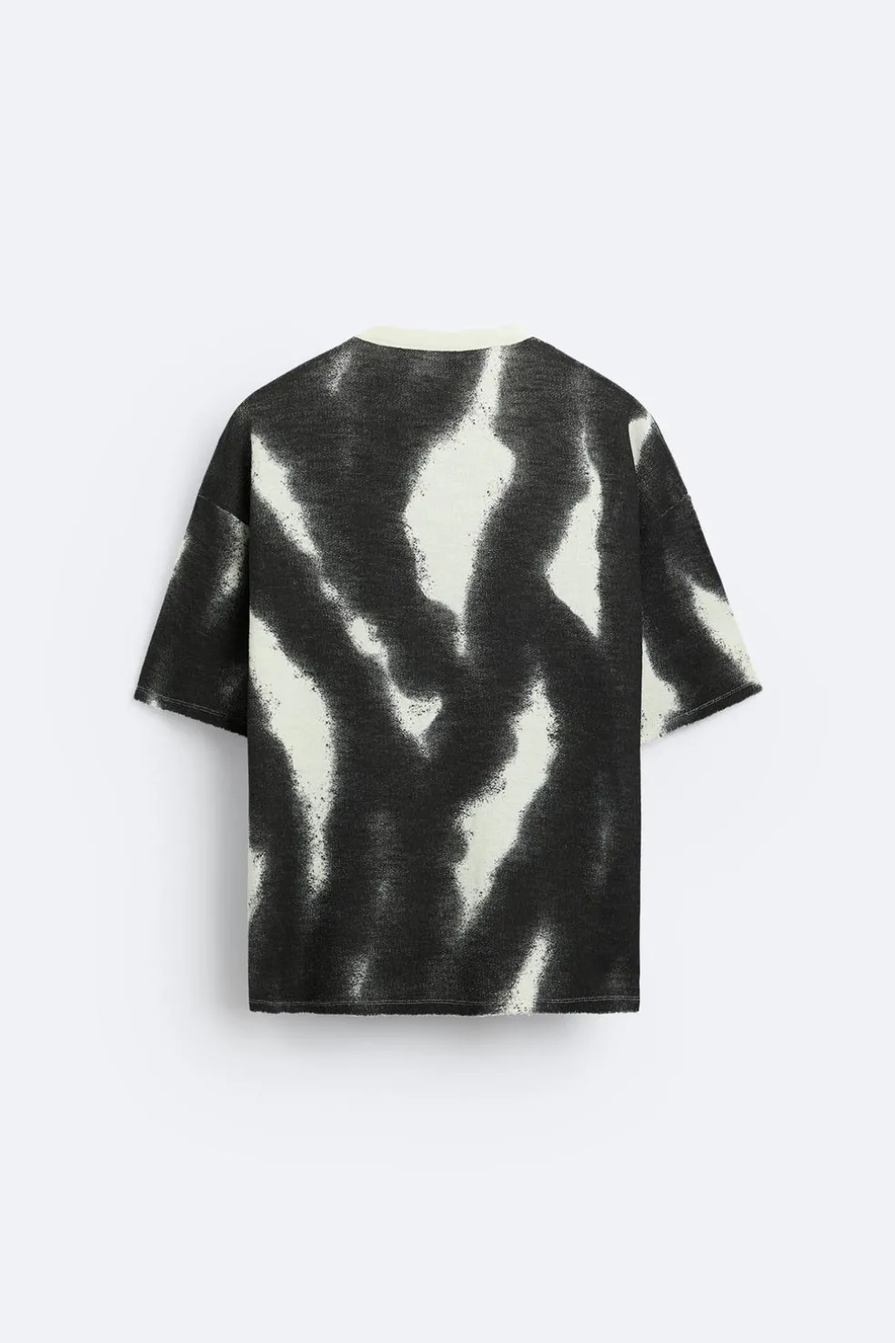 ZARA Camisola / Casacos|T-Shirts^T-SHIRT MALHA ESTAMPADO SPRAY Branco-marfim
