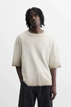 ZARA Camisola / Casacos|T-Shirts^T-SHIRT MALHA ESTAMPADO SPRAY torrado
