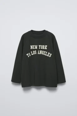 T-SHIRT RAGLÃ COM MENSAGEM-ZARA Online