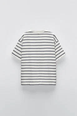 T-SHIRT ÀS RISCAS BORDADA-ZARA Best