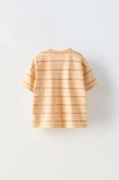 T-SHIRT ÀS RISCAS COM BORDADO-ZARA Store