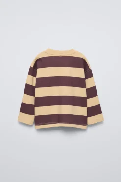 T-SHIRT ÀS RISCAS COM BORDADO-ZARA Outlet