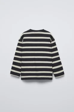 T-SHIRT ÀS RISCAS COM MENSAGEM BORDADA-ZARA Flash Sale