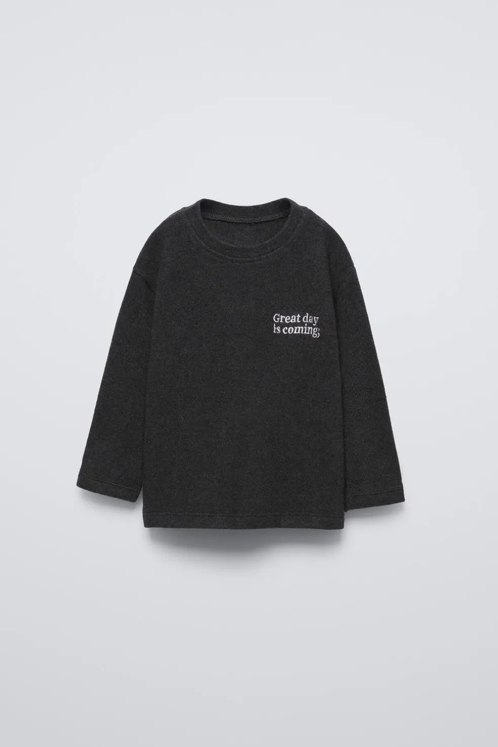 T-SHIRT SUAVE COM TEXTO BORDADO-ZARA Sale