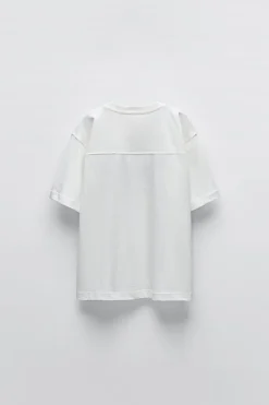 T-SHIRT TEXTO BORDADO-ZARA Outlet