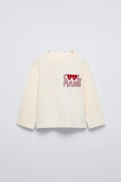 T-SHIRT TEXTO FLOCK-ZARA Store