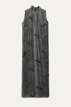 ZARA Vestidos|Cardigan / Camisolas^VESTIDO COMPRIDO DE LANTEJOULAS Prata