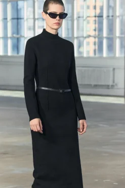ZARA Vestidos|Cardigan / Camisolas^VESTIDO DE MALHA COM CINTO Preto