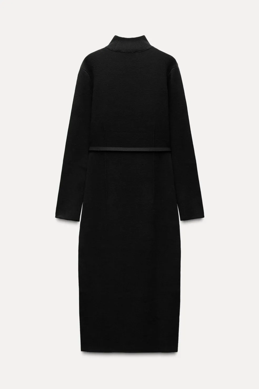 ZARA Vestidos|Cardigan / Camisolas^VESTIDO DE MALHA COM CINTO Preto