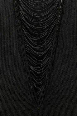 ZARA Vestidos|Cardigan / Camisolas^VESTIDO DE MALHA COM FRANJAS Preto