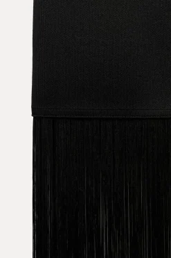 ZARA Vestidos|Cardigan / Camisolas^VESTIDO DE MALHA COM FRANJAS Preto