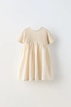 VESTIDO DE MALHA COMBINADA COM TEXTURA-ZARA Discount