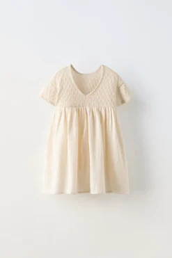 VESTIDO DE MALHA COMBINADA COM TEXTURA-ZARA Discount