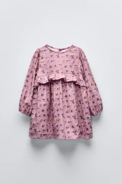 VESTIDO ESTAMPADO COM FOLHO-ZARA Cheap