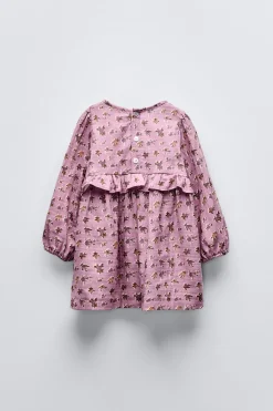 VESTIDO ESTAMPADO COM FOLHO-ZARA Cheap