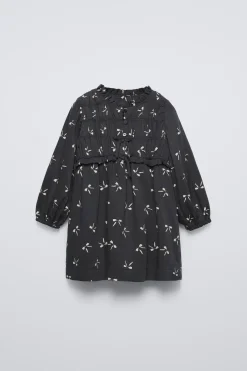 VESTIDO ESTAMPADO LAÇOS-ZARA Flash Sale