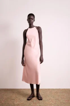 ZARA Vestidos|Lingerie^VESTIDO HALTER ACETINADO Rosa