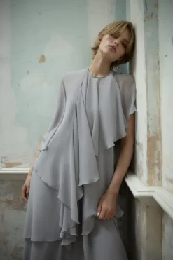 ZARA Vestidos|Lingerie^VESTIDO HALTER COM CAPA Cinzento
