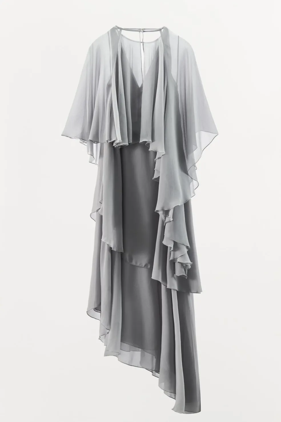 ZARA Vestidos|Lingerie^VESTIDO HALTER COM CAPA Cinzento