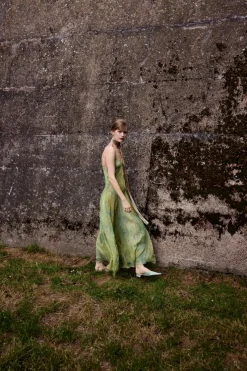 ZARA Vestidos|Lingerie^VESTIDO LONGO ESTAMPADO FLORES Verde