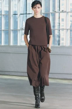ZARA Winter Layersnew|Vestidos^VESTIDO MIDI COMBINADO Castanho