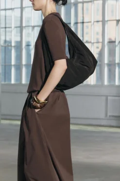 ZARA Winter Layersnew|Vestidos^VESTIDO MIDI COMBINADO Castanho