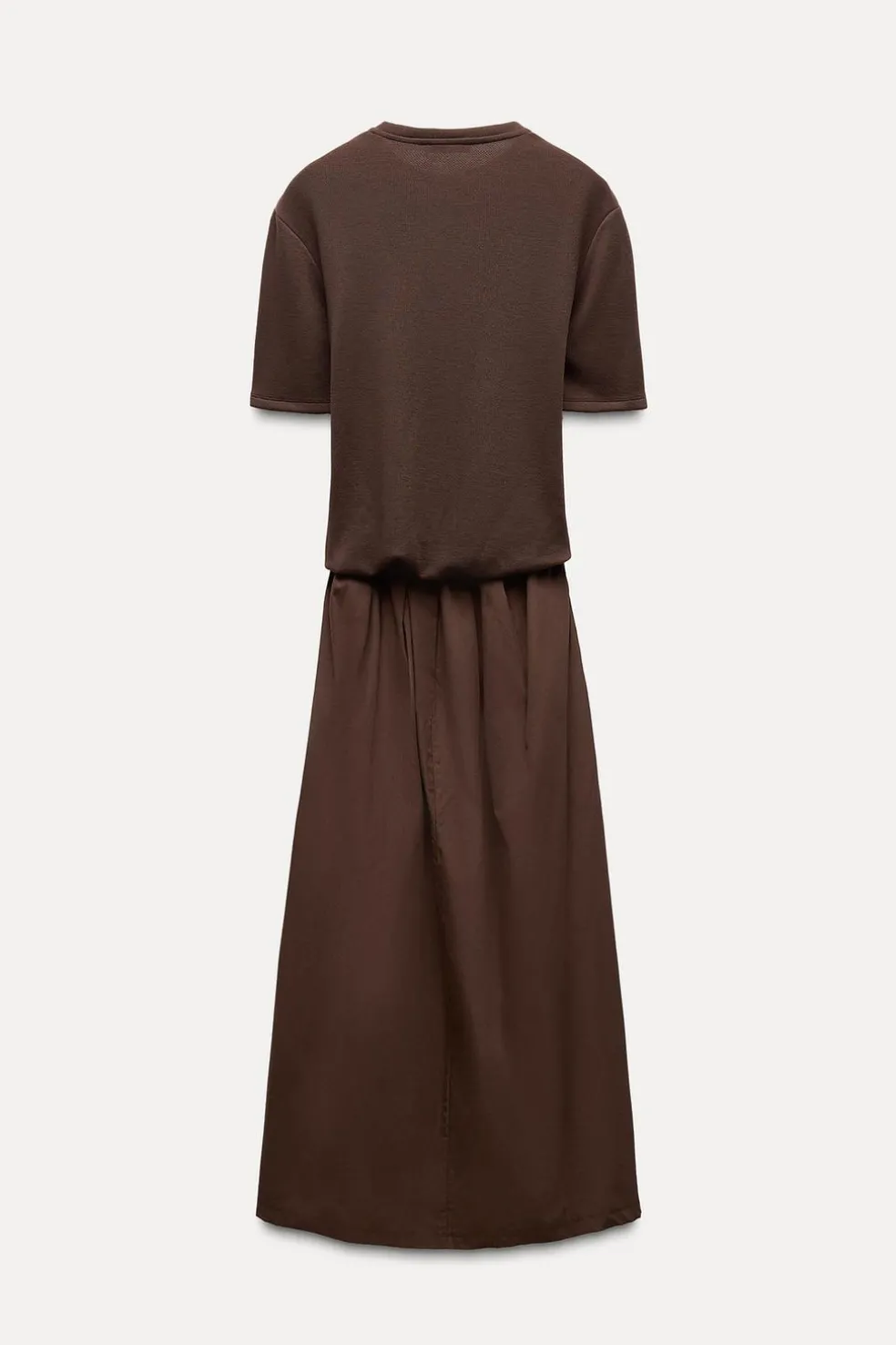ZARA Winter Layersnew|Vestidos^VESTIDO MIDI COMBINADO Castanho