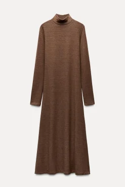 ZARA Winter Layersnew|Vestidos^VESTIDO MIDI SUAVE castanho-vison