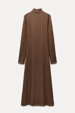 ZARA Winter Layersnew|Vestidos^VESTIDO MIDI SUAVE castanho-vison