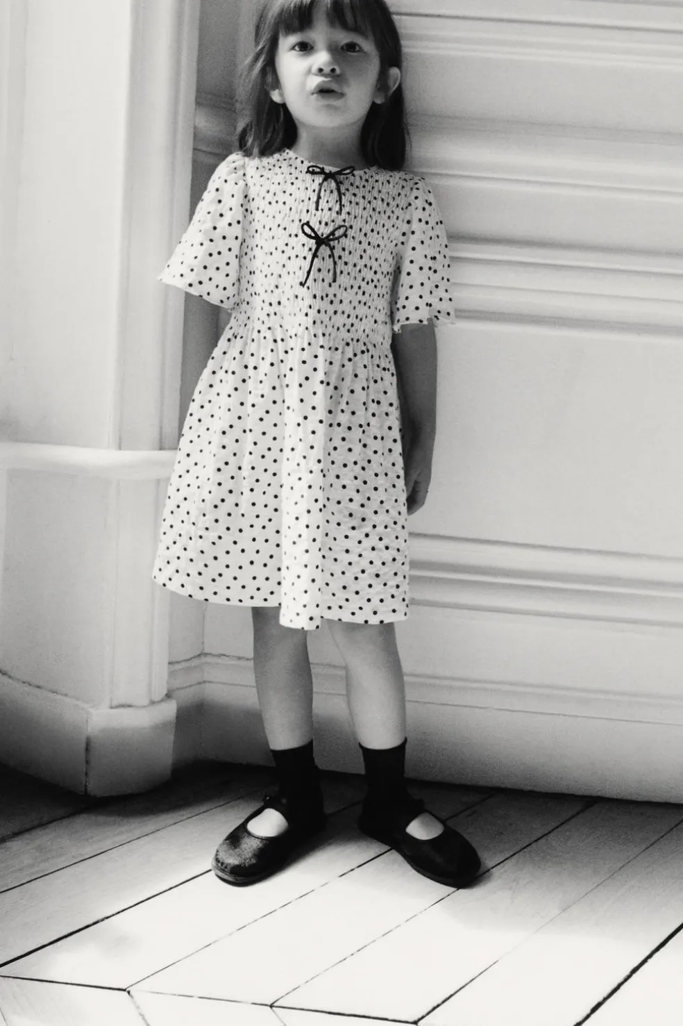 VESTIDO TEXTURA BOLINHAS LAÇOS-ZARA Shop
