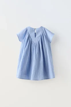 VESTIDO TEXTURA COM LAÇO-ZARA Clearance