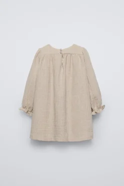 VESTIDO TEXTURA COM LAÇO-ZARA Shop