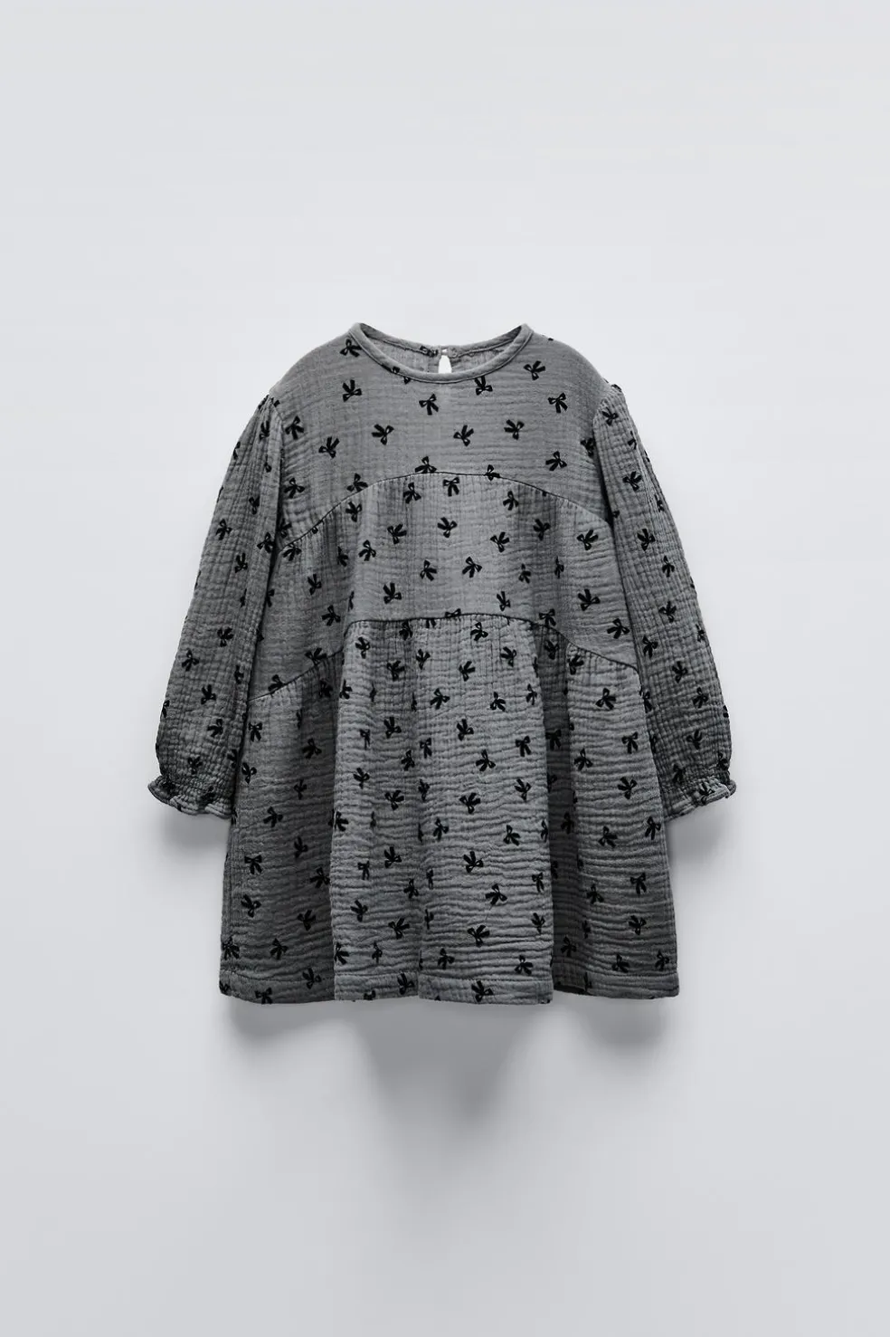 VESTIDO TEXTURA LAÇOS-ZARA Best Sale
