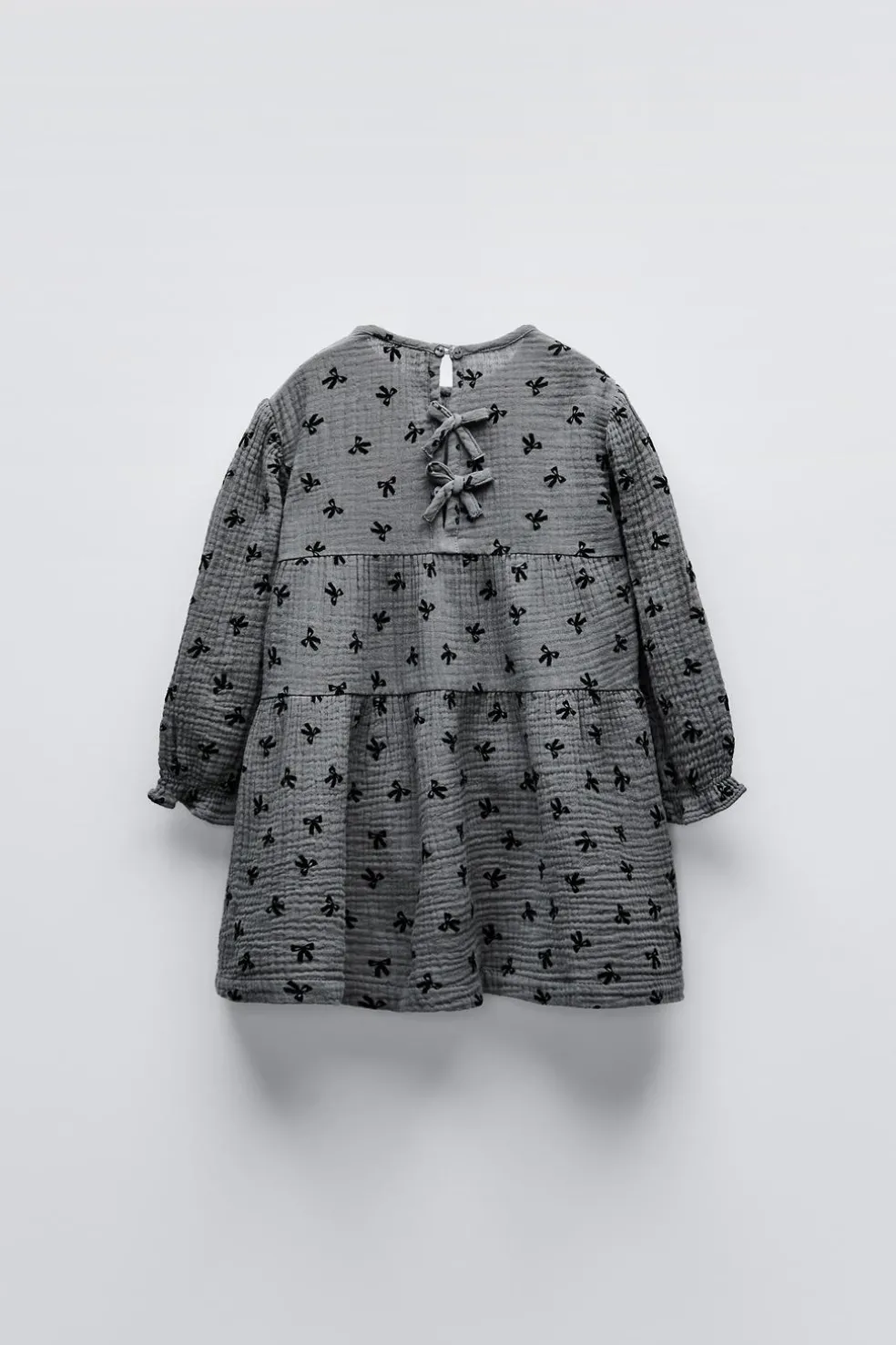 VESTIDO TEXTURA LAÇOS-ZARA Best Sale