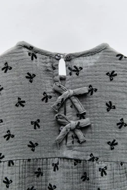 VESTIDO TEXTURA LAÇOS-ZARA Best Sale