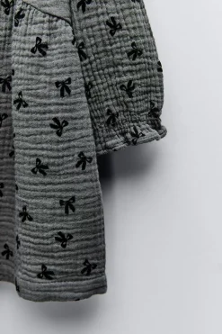 VESTIDO TEXTURA LAÇOS-ZARA Best Sale